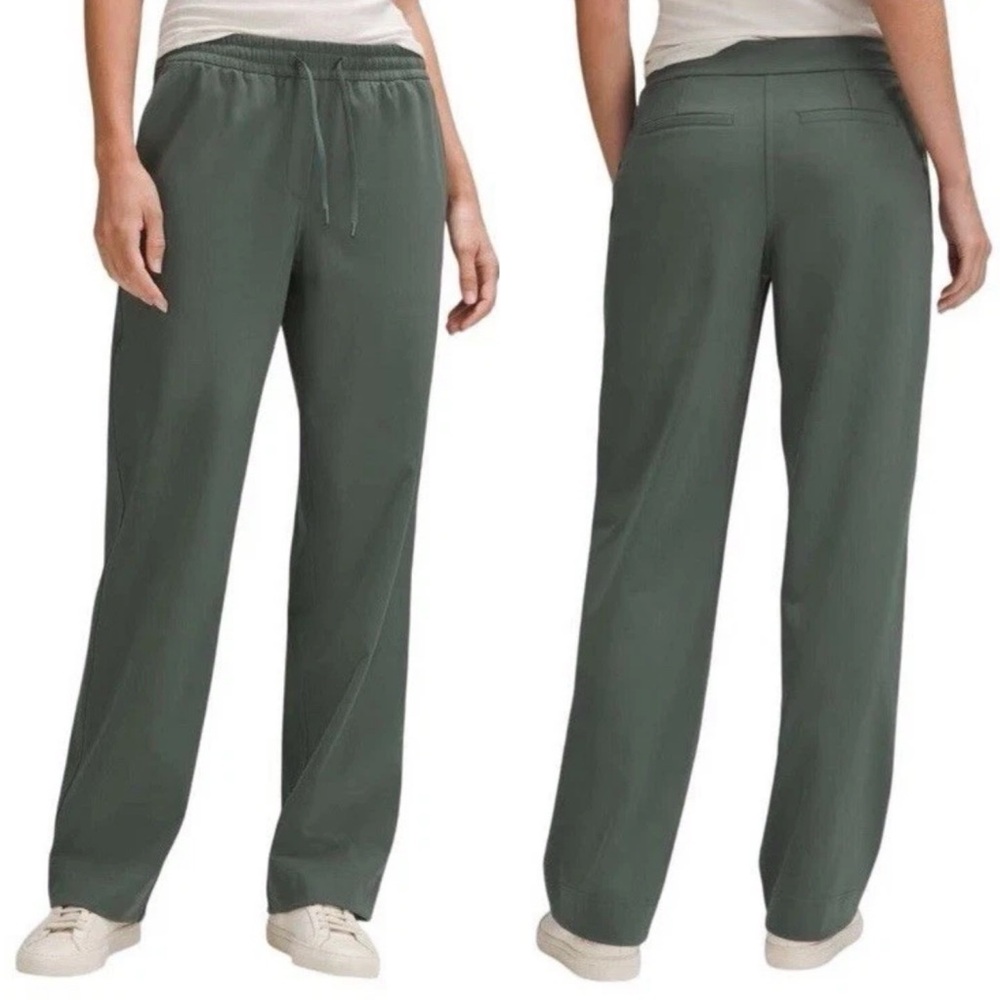 Lululemon Straight-Leg Mid-Rise *Luxtreme Trousers NWOT in Dark Forest